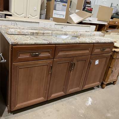 granite topped double vanity with sink