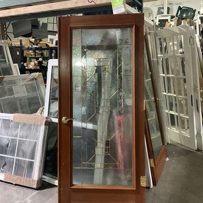 leaded glass double door SET