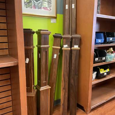 walnut indoor stair posts