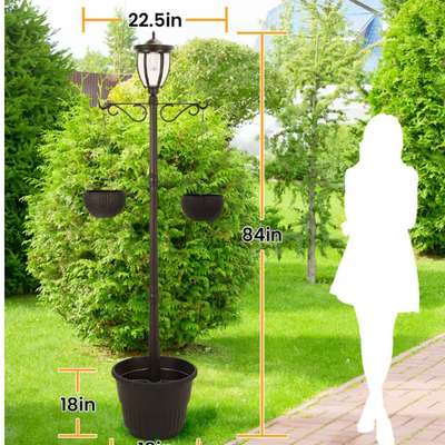 Kenwick solar lamp post & planter